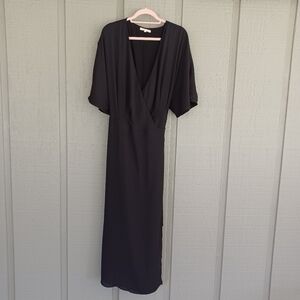 Standards & Practices Wrap Dress Plus Size 2X Women Color Black Surplice V Neck